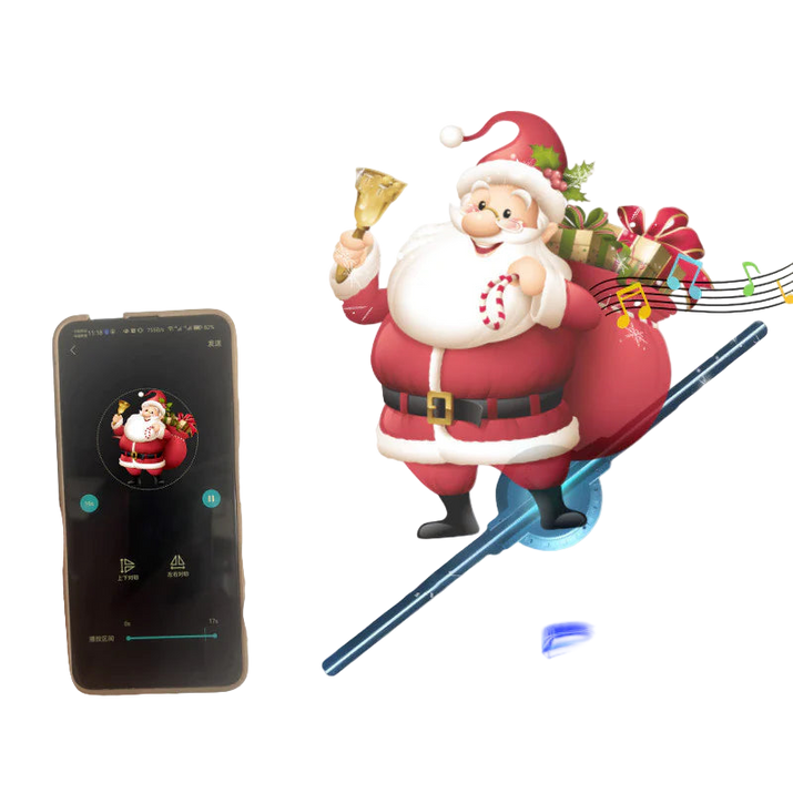 Turn any room into a holiday show in 5 seconds with this 3D holographic fan.